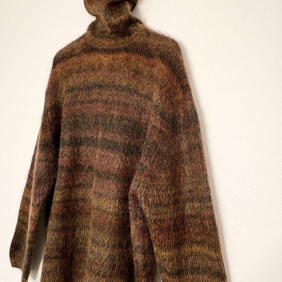 SO Striped Mohair Turtleneck Sweater L - Picture 2 of 10